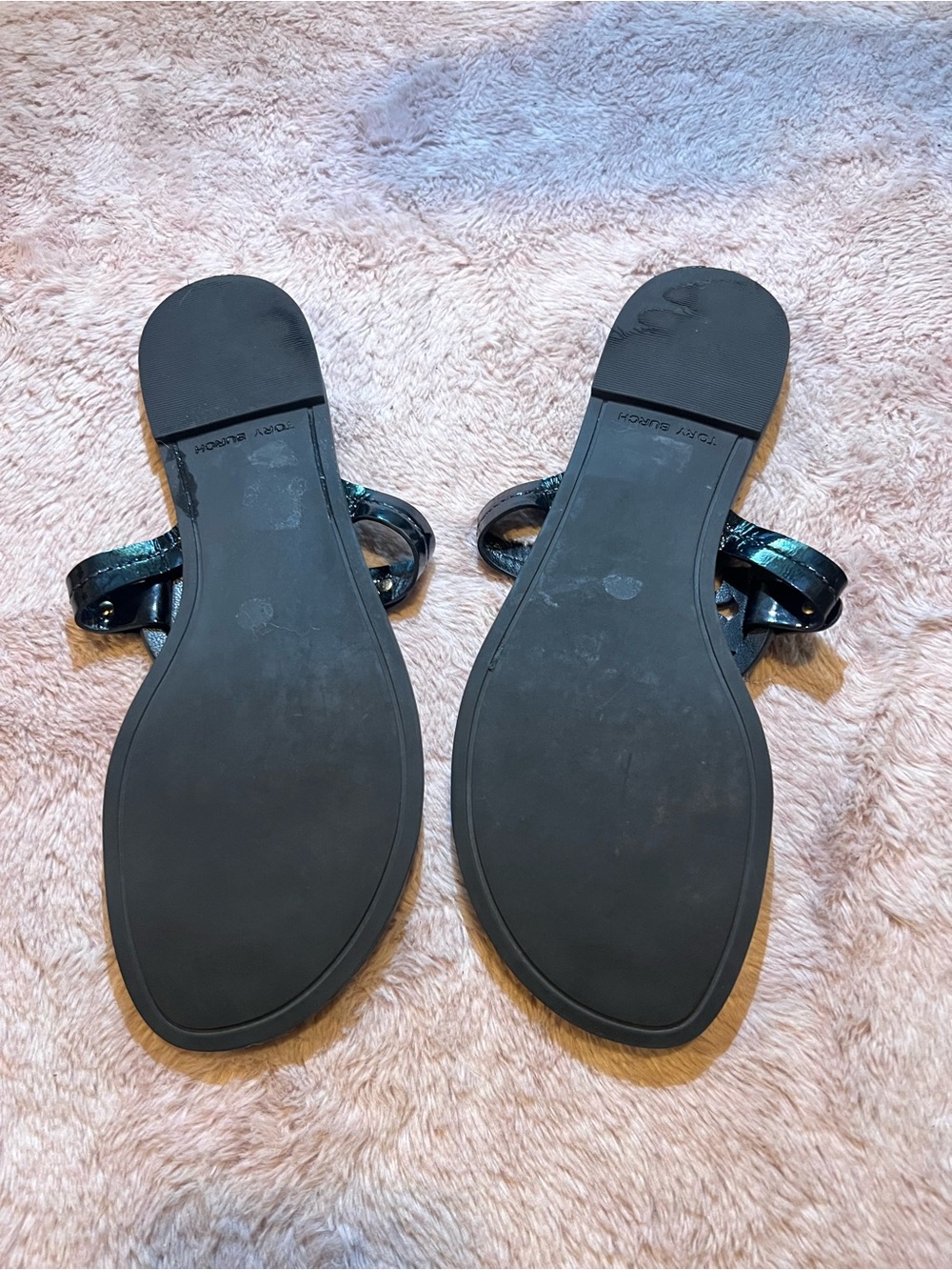 Tory Burch Black Patent Miller Thong Sandals - Picture 10 of 12